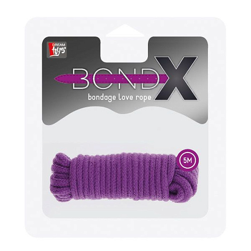 Фиолетовая веревка для связывания BONDX LOVE ROPE - 5 м. Dream Toys 20859