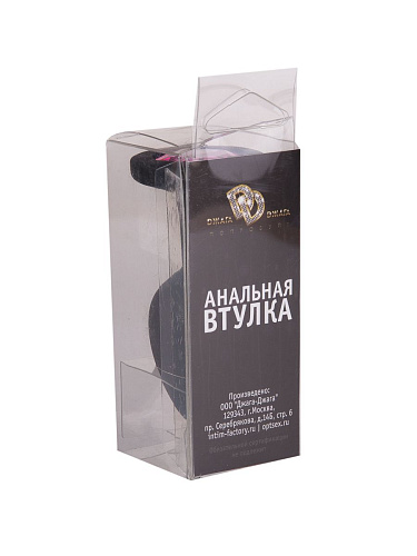 Чёрная анальная втулка с малиновым кристаллом Сумерки богов 518-02 crimson-DD (7,3 см)