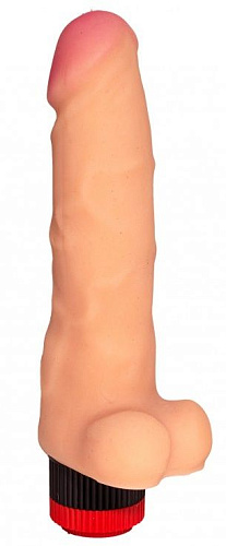 Телесный реалистичный вибромассажёр Сумерки богов №76 3202-76 BX DD (17 см)