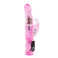 Розовый вибратор-ротатор Baile Jelly vibrator with pearls BW-037030-0101 (21,5 см)