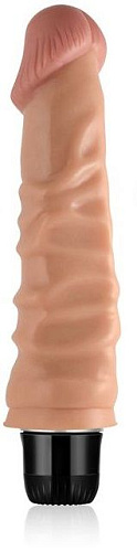Водонепроницаемый вибратор-реалистик телесного цвета с ярко выраженным рельефом Lovetoy LV1007 (20 см)