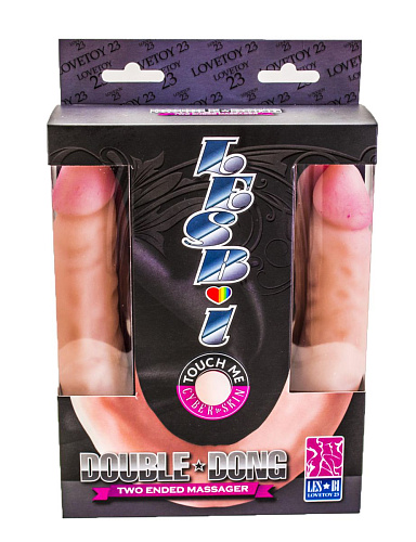 Гибкий двусторонний фаллоимитатор телесного цвета LOVETOY (А-Полимер) 937103 (42 см)