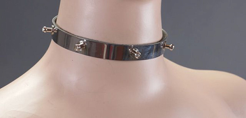 Металлический ошейник со стразами Подиум Р225