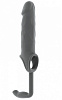 Серая насадка на пенис с анальным стимулятором Shots Media BV SONO №19 SON019GRY