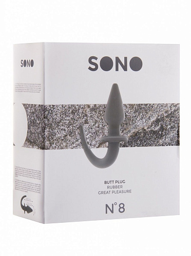 Серая анальная пробка Shots Media BV SONO №8 SON008GRY