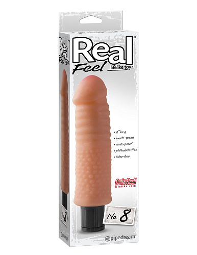 Реалистичный вибромассажёр телесного цвета Pipedream Real Feel Lifelike Toyz №8 PD1372-21 (22,2 см)