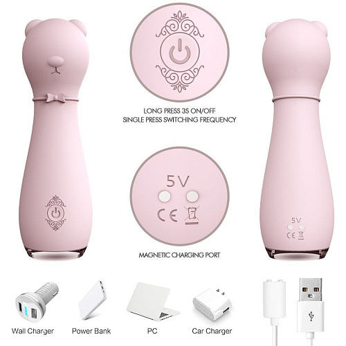 Нежно-розовый вибромассажёр S-HANDE BONNE SHD-S082