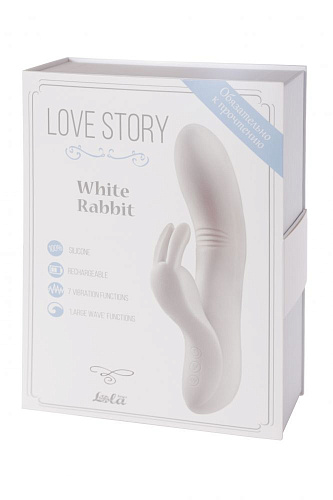Белый вибратор с клиторальным зайчиком Lola toys Love story White Rabbit 3003-00Lola (21 см)