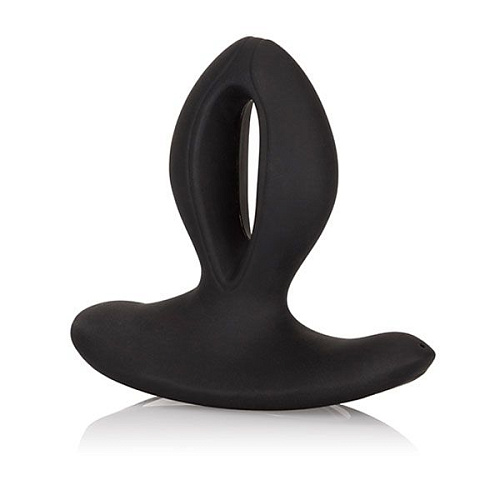 Чёрная анальная пробка с вибрацией California Exotic Novelties Silicone Wireless Dual Motor Probe SE-0436-30-3 (11,5 см)