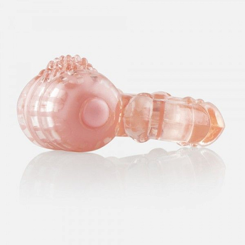 Персиковое эрекционное кольцо с вибрацией Screaming O THE BIG O BO-101