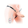Телесный фаллопротез с вибрацией Lovetoy Vibrating Unisex Hollow Strap On LV3002 (19 см)