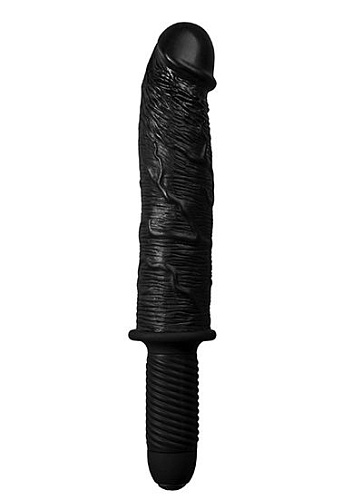 Чёрный вибратор-реалистик с рукоятью NMC RAMMER 111871