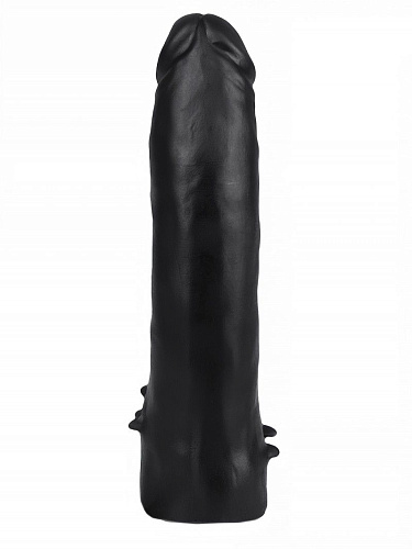 Чёрная насадка HARNESS для трусиков с плагом Сумерки богов №10 353-10 BX DD (17 см)