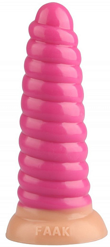 Розовая рельефная анальная втулка Сумерки богов 1016-33 BX DD (20,5 см)