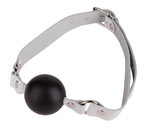 Кляп-шар на белых кожаных ремешках Sitabella 3091-3