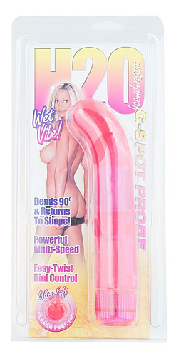 Розовый водонепроницаемый стимулятор G-точки Seven Creations H2O G-SPOT PROBE WATERPROOF VIBRATOR 50874 (18 см)