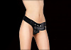 Страпон чёрного цвета Shots Media BV Realistic 8 Inch Strap-On OU155BLK (20 см)