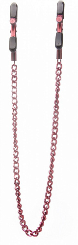 Зажимы на соски с красной цепочкой Shots Media BV Ouch! OU077RED