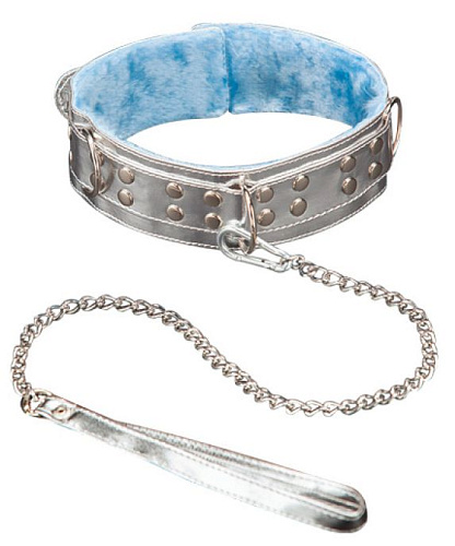 Серебристый ошейник из искусственной кожи Sitabella 5014-6