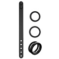 Набор из 3 чёрных эрекционных колец и ремня Dream Toys MAN CAGE KIT 21585