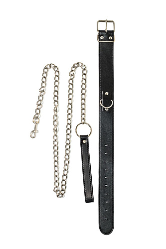 Чёрный ошейник с поводком Lola toys Wild 1087-01lola