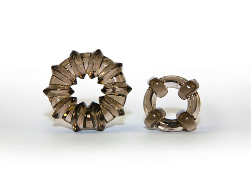 Комплект из 2 дымчатых эрекционных колец Topco Sales Adam Male Toys Sex Shooter Cock Rings 1486013