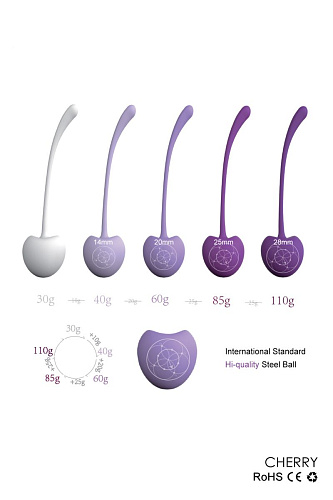 Разноцветный набор из 5 вагинальных силиконовых шариков S-HANDE CHERRY SHD-011