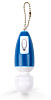 Сине-белый мини-вибратор в форме брелка Brazzers BRAS003