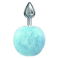 Серебристая анальная пробка с голубым пушистым хвостиком Lola toys Twinkle 4018-03lola