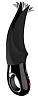 Чёрный вибратор с раздвоенным кончиком Fun Factory Volta Black Line 1141808 (18,9 см)