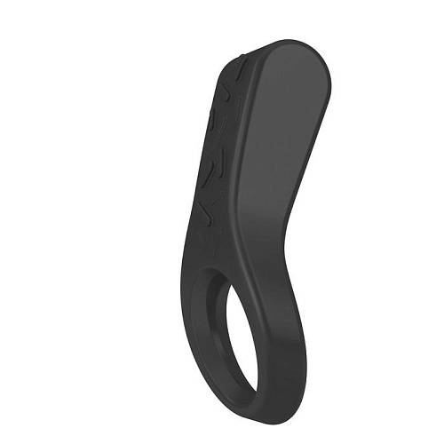 Чёрное эрекционное кольцо с клиторальным лепестком OVO B4 BLACK