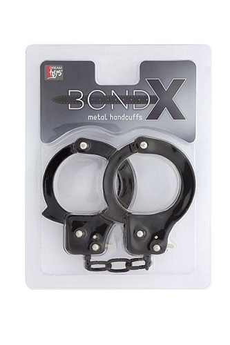 Чёрные наручники из листового металла Dream Toys BONDX METAL CUFFS BLACK 20866