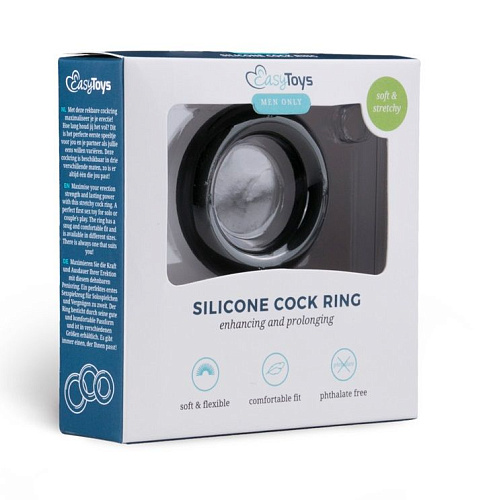 Чёрное эрекционное кольцо EDC Wholesale Silicone Cock Ring Small ET085BLK-S