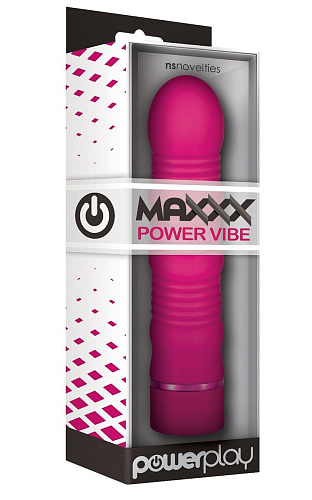 Ярко-розовый водонепроницаемый вибромассажёр NS Novelties PowerPlay Maxx Power Vibe NSN-0315-34 (19 см)