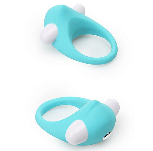 Нежно-голубое эрекционное кольцо Dream Toys LIT-UP SILICONE STIMU RING 6 21237