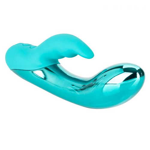 Бирюзовый вибратор с клиторальным отростком California Exotic Novelties Brilliance SE-0734-15-3