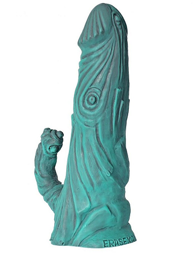 Зелёный фаллоимитатор с отростком Erasexa «Груд» zoo40 (24 см)