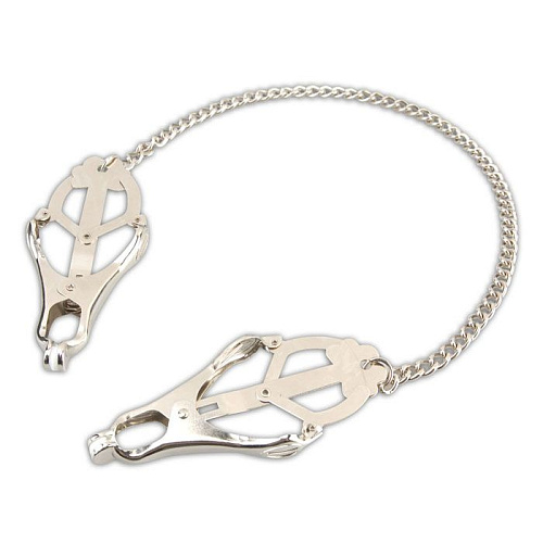 Серебристые клипсы-крокодилы для сосков Erotic Fantasy EF-HM-036