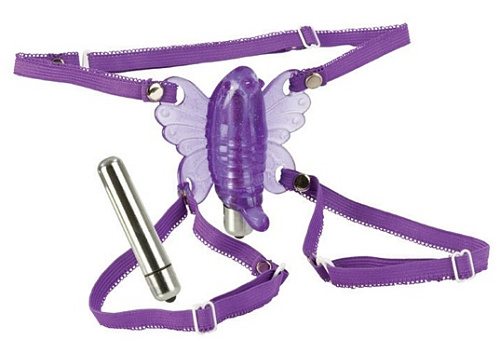 Фиолетовая вибробабочка California Exotic Novelties Wireless Venus Butterfly Wearable Stimulator SE-0601-30-3