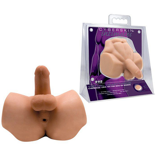 Большой мастурбатор с эрегированным членом тнлнмного цвета Topco Sales VIRTUAL HEARTTHROB 1004024