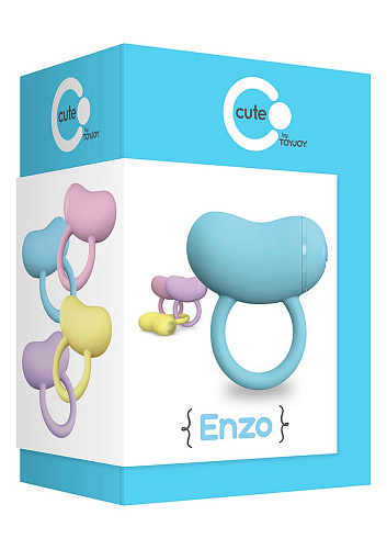 Голубое виброкольцо на пенис Toy Joy ENZO COUPLES RING 3006010176