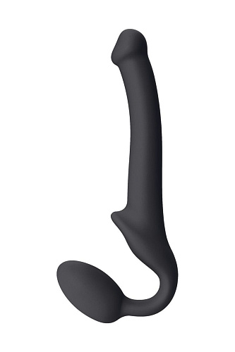 Чёрный безремневой страпон Strap-on-me Silicone Bendable Strap-On S 6012833