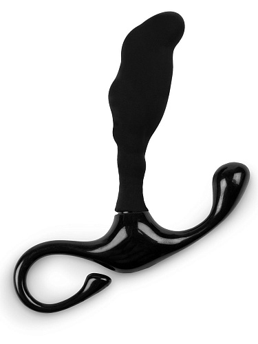 Чёрный массажёр простаты с удобной ручкой-держателем Brazzers BRQ033