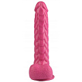 Розовый реалистичный фаллоимитатор с чешуйками на присоске Сумерки богов 1016-55 BX DD (24 см)