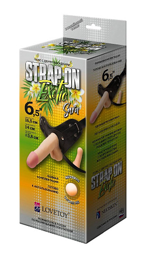 Пояс-трусики с 2 насадками LOVETOY (А-Полимер) Exotic-Sara 330703 (16,5 см)