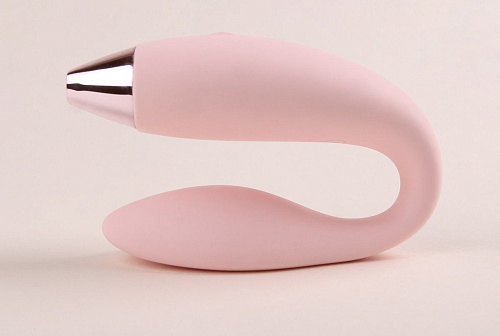Хай-тек силиконовый вибромассажёр-дельфин для пар розового цвета ImToy Dolphin
