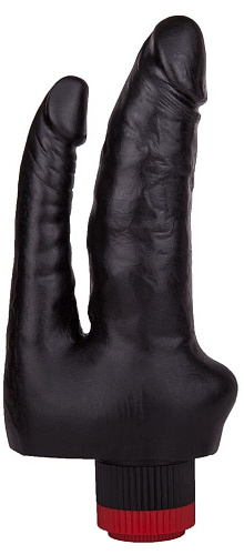 Двойной вибромассажёр чёрного цвета LOVETOY (А-Полимер) 414700 (17 см)