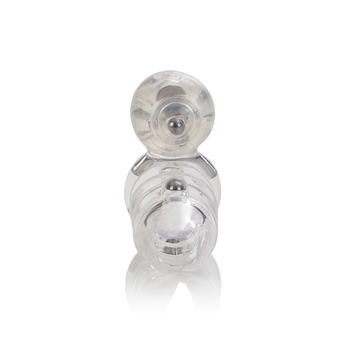 Прозрачная вибронасадка с клиторальным стимулятором California Exotic Novelties Vibrating Support Plus Instant Activation SE-1467-10-3