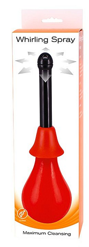 Красный с чёрным комплект для гигиены — груша и наконечник Seven Creations 2K386-BXSC