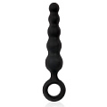 Чёрный анальный стимулятор-ёлочка с ограничительным колечком Bior toys SEM-55197 (8,5 см)